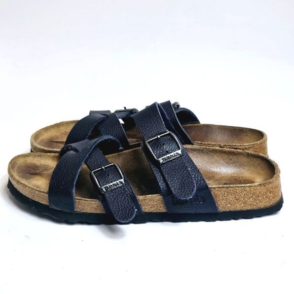 Birki's Birkenstock Blue Nepal Criss Cross Sandals 7 - Picture 3 of 10
